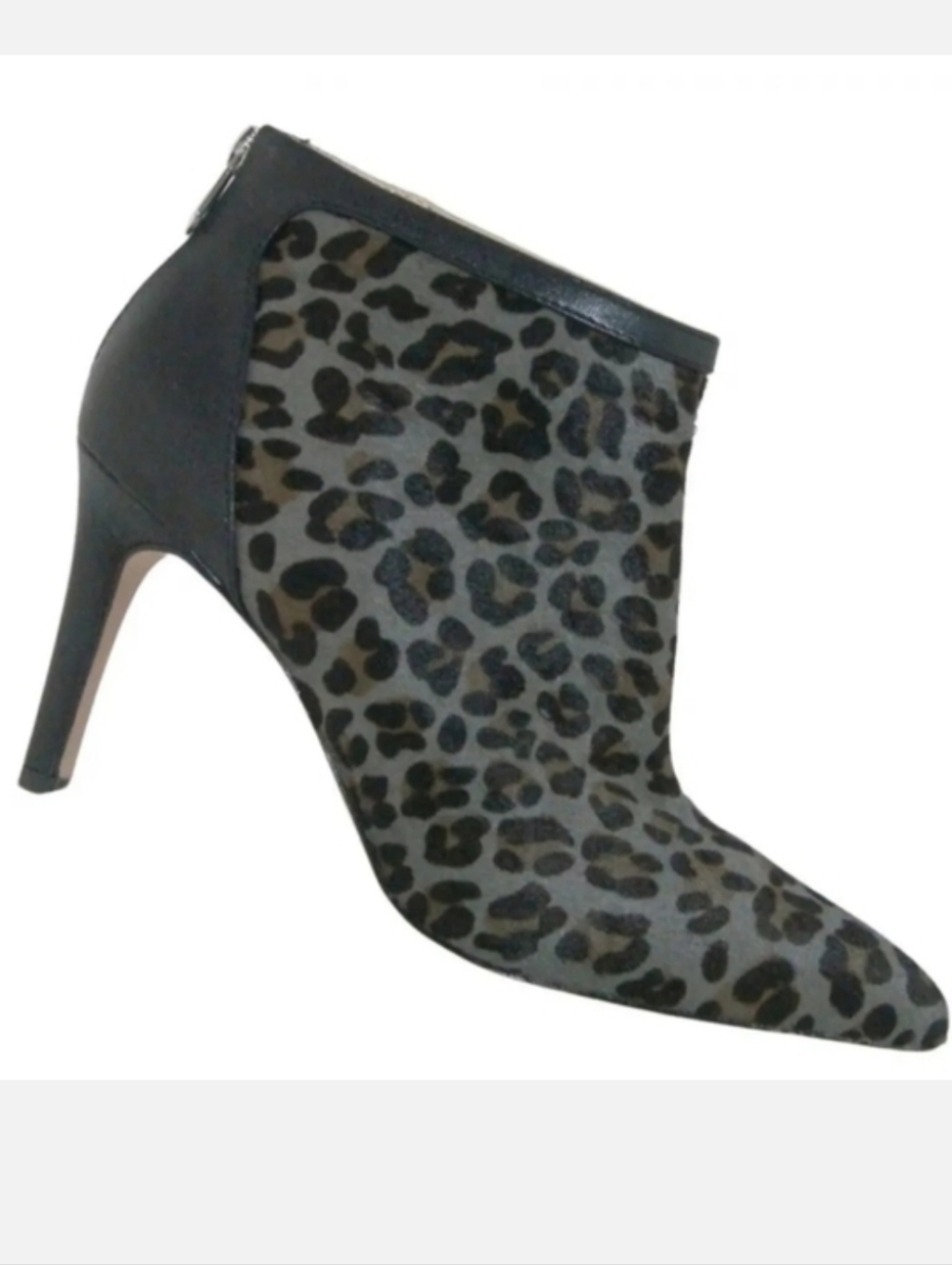 Adrienne Vittadini Leather Animal Print Ankle Boots 8.5